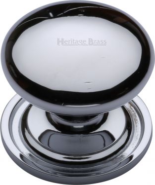 Click Here To Enlarge This Photo Of C2240 38-PC Heritage Brass Cabinet Knob Victorian Round Design with Base 38mm Polished Chrome Finish