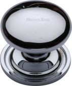 C2240 38-PC Heritage Brass Cabinet Knob Victorian Round Design with Base 38mm Polished Chrome Finish