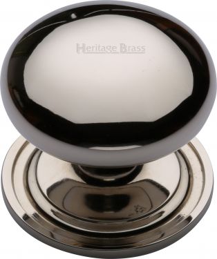 Click Here To Enlarge This Photo Of C2240 48-PNF Heritage Brass Cabinet Knob Victorian Round Design with Base 48mm Polished Nickel Finish