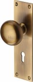 BAL8500-AT Heritage Brass Mortice Knob on Lock Plate Balmoral Design Antique Brass Finish