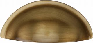 C2760-AT Heritage Brass Drawer Pull Half Moon Design 57mm ctc Antique Brass Finish