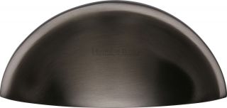 C2760-MB Heritage Brass Drawer Pull Half Moon Design 57mm ctc Matt Bronze Finish