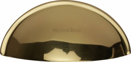 Click Here To Enlarge This Photo Of C2760-PB Heritage Brass Drawer Pull Half Moon Design 57mm ctc Polished Brass Finish