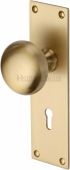 BAL8500-SB Heritage Brass Mortice Knob on Lock Plate Balmoral Design Satin Brass Finish