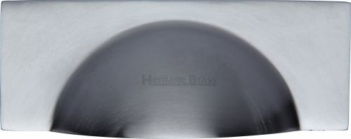 Click Here To Enlarge This Photo Of C2764-SC Heritage Brass Drawer Pull Hampshire Design 57mm ctc Satin Chrome Finish