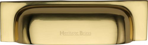 Click Here To Enlarge This Photo Of C2766 96-PB Heritage Brass Drawer Pull Military Design 96mm ctc Polished Brass Finish