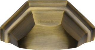 C2768-AT Heritage Brass Drawer Pull Deco Design 89mm ctc Antique Brass Finish