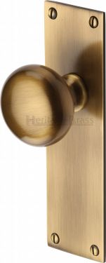 Click Here To Enlarge This Photo Of BAL8510-AT Heritage Brass Mortice Knob on Latch Plate Balmoral Design Antique Brass Finish