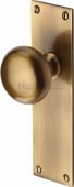 BAL8510-AT Heritage Brass Mortice Knob on Latch Plate Balmoral Design Antique Brass Finish