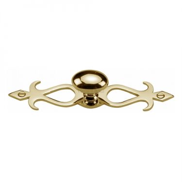 Click Here To Enlarge This Photo Of C3072 32-PB Heritage Brass Cabinet Knob Oval/Backplate Design 32mm Polished Brass Finish