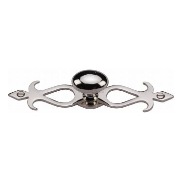 Click Here To Enlarge This Photo Of C3072 32-PNF Heritage Brass Cabinet Knob Oval/Backplate Design 32mm Polished Nickel Finish