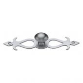 C3072 32-SC Heritage Brass Cabinet Knob Oval/Backplate Design 32mm Satin Chrome Finish