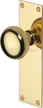 Click Here To Enlarge This Photo Of BAL8510-PB Heritage Brass Mortice Knob on Latch Plate Balmoral Design Polished Brass Finish