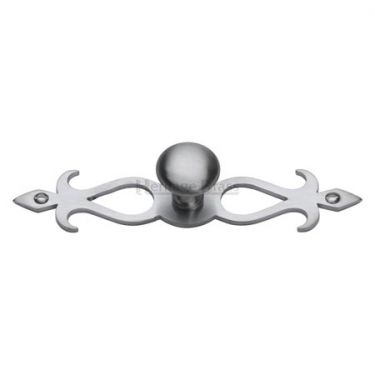 Click Here To Enlarge This Photo Of C3074 32-SC M.Marcus Heritage Brass Cabinet Knob Round Backplate Design 32mm Satin Chrome