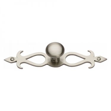 Click Here To Enlarge This Photo Of C3074 32-SN M.Marcus Heritage Brass Cabinet Knob Round Backplate Design 32mm Satin Nickel