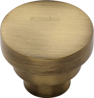Click Here To Enlarge This Photo Of C3624 32-AT Heritage Brass Cabinet Knob Round Stepped Design 32mm Antique Brass Finish