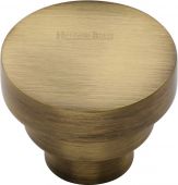 C3624 32-AT Heritage Brass Cabinet Knob Round Stepped Design 32mm Antique Brass Finish