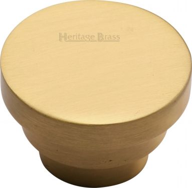 Click Here To Enlarge This Photo Of C3624 32-SB Heritage Brass Cabinet Knob Round Stepped Design 32mm Satin Brass Finish