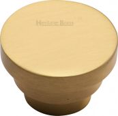 C3624 32-SB Heritage Brass Cabinet Knob Round Stepped Design 32mm Satin Brass Finish