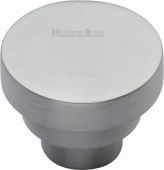C3624 32-SC Heritage Brass Cabinet Knob Round Stepped Design 32mm Satin Chrome Finish