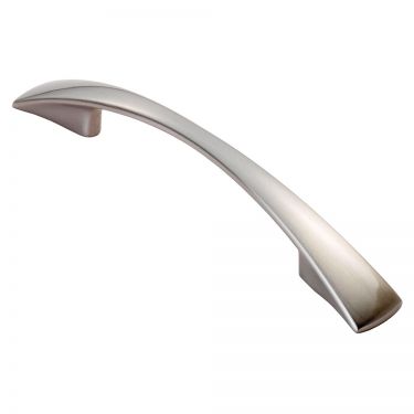 Click Here To Enlarge This Photo Of FTD380ASN - Carlisle Brass Fingertip Design Waisted Flat Bow Handle (96mm c/c) 137mm Satin Nickel
