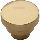 C3624 38-PB Heritage Brass Cabinet Knob Round Stepped Design 38mm Polished Brass Finish