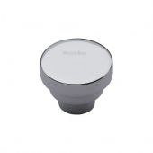 C3624 38-PC Heritage Brass Cabinet Knob Round Stepped Design 38mm Polished Chrome Finish