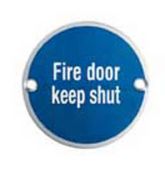 SEX4016SAA - Carlisle Brass Eurospec 'Fire Door Keep Shut' Sign 76mm Satin Anodised Aluminium