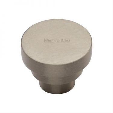 Click Here To Enlarge This Photo Of C3624 38-SN Heritage Brass Cabinet Knob Round Stepped Design 38mm Satin Nickel Finish