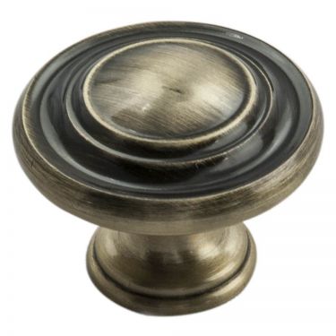 Click Here To Enlarge This Photo Of FTD515ABB - Carlisle Brass Fingertip Design Traditional Pattern Knob 34mm Antique Burnished Brass