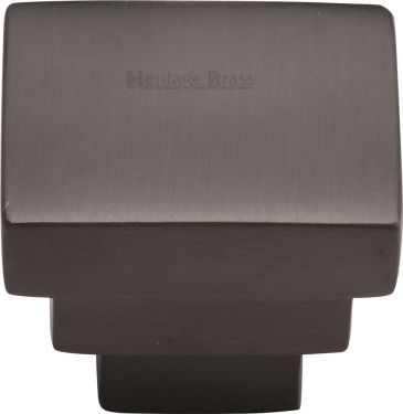 Click Here To Enlarge This Photo Of C3672 32-MB Heritage Brass Cabinet Knob Square Stepped Design 32mm Matt Bronze Finish