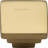 C3672 32-PB Heritage Brass Cabinet Knob Square Stepped Design 32mm Polished Brass Finish