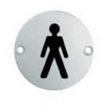 Click Here To Enlarge This Photo Of SEX1011BSS - Carlisle Brass Eurospec 'Male' Symbol 76mm Bright Stainless Steel