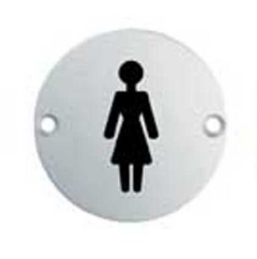Click Here To Enlarge This Photo Of SEX1012BSS - Carlisle Brass Eurospec 'Female' Symbol 76mm Bright Stainless Steel