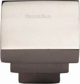 C3672 32-PNF Heritage Brass Cabinet Knob Square Stepped Design 32mm Polished Nickel Finish