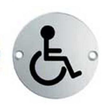 Click Here To Enlarge This Photo Of SEX1017BSS - Carlisle Brass Eurospec 'Disabled' Symbol 76mm Bright Stainless Steel