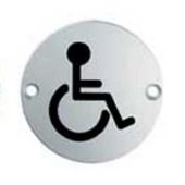 SEX1017BSS - Carlisle Brass Eurospec 'Disabled' Symbol 76mm Bright Stainless Steel