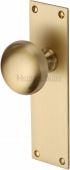 BAL8510-SB Heritage Brass Mortice Knob on Latch Plate Balmoral Design Satin Brass Finish