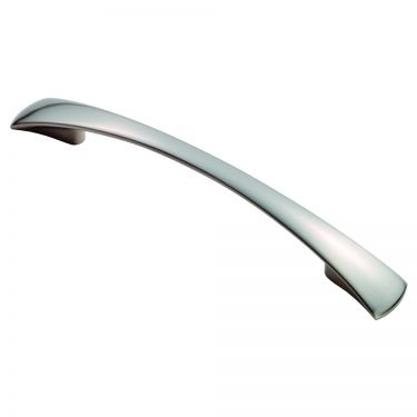 Click Here To Enlarge This Photo Of FTD380BSN - Carlisle Brass Fingertip Design Waisted Flat Bow Handle (128mm c/c) 182mm Satin Nickel