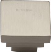 C3672 32-SN Heritage Brass Cabinet Knob Square Stepped Design 32mm Satin Nickel Finish