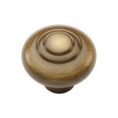 C3985 32-AT Heritage Brass Cabinet Knob Round Bead Design 32mm Antique Brass Finish