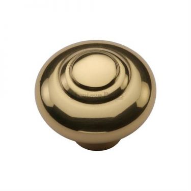 Click Here To Enlarge This Photo Of C3985 32-PB Heritage Brass Cabinet Knob Round Bead Design 32mm Polished Brass Finish