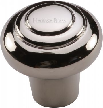 Click Here To Enlarge This Photo Of C3985 32-PNF Heritage Brass Cabinet Knob Round Bead Design 32mm Polished Nickel Finish