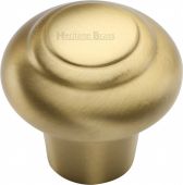 C3985 32-SB Heritage Brass Cabinet Knob Round Bead Design 32mm Satin Brass Finish