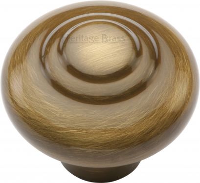 Click Here To Enlarge This Photo Of C3985 38-AT Heritage Brass Cabinet Knob Round Bead Design 38mm Antique Brass Finish