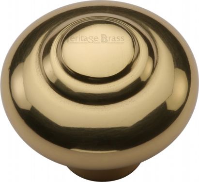Click Here To Enlarge This Photo Of C3985 38-PB Heritage Brass Cabinet Knob Round Bead Design 38mm Polished Brass Finish