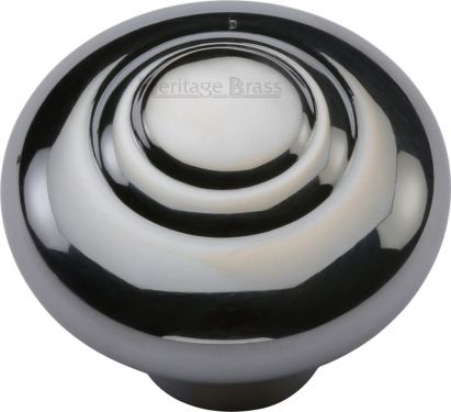 Click Here To Enlarge This Photo Of C3985 38-PC Heritage Brass Cabinet Knob Round Bead Design 38mm Polished Chrome Finish
