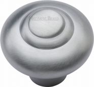 C3985 38-SC Heritage Brass Cabinet Knob Round Bead Design 38mm Satin Chrome Finish