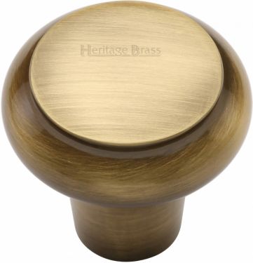 Click Here To Enlarge This Photo Of C3990 32-AT Heritage Brass Cabinet Knob Round Edge Design 32mm Antique Brass Finish