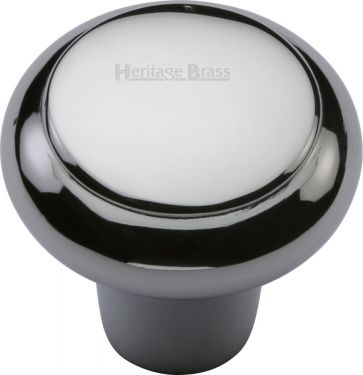 Click Here To Enlarge This Photo Of C3990 32-PC Heritage Brass Cabinet Knob Round Edge Design 32mm Polished Chrome Finish